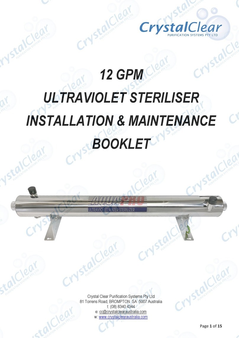 Crystal Clear AQUA PRO 12 GPM Maintenance and service guide