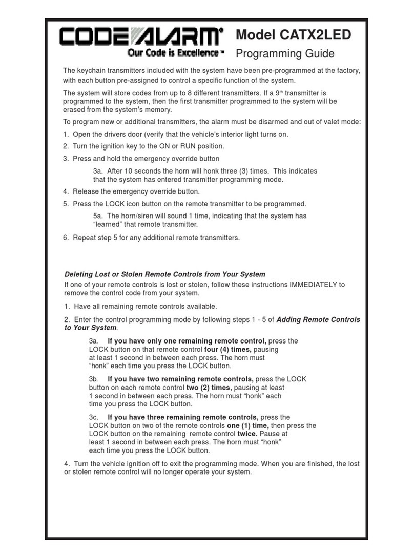 Code Alarm CATX2LED Operating instructions