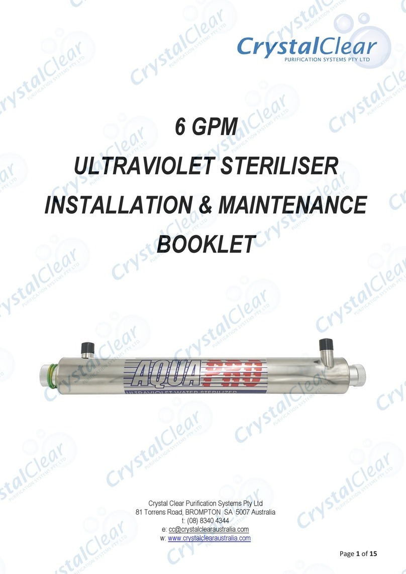 Crystal Clear AQUA PRO 6 GPM Maintenance and service guide