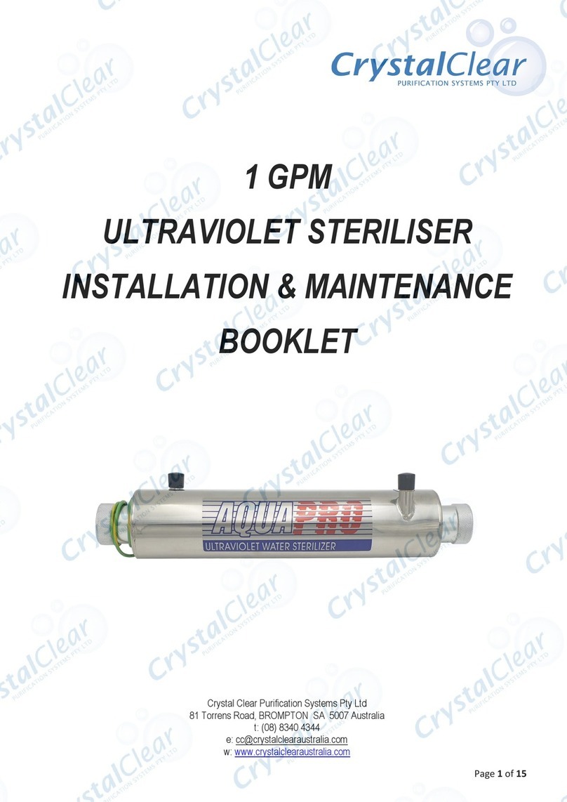 Crystal Clear AQUA PRO 1 GPM Installation & maintenance