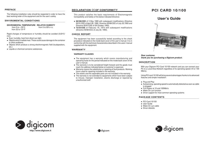 Digicom 10/100 user guide