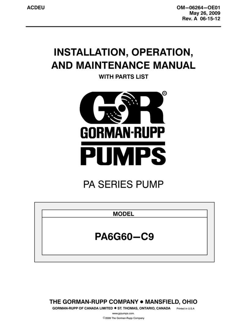 GORMAN-RUPP PUMPS PA Series Installation, operation and maintenance manual