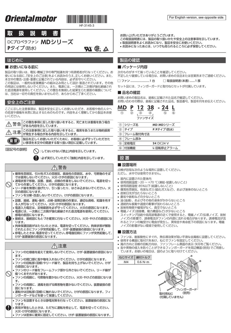 Oriental motor MD Series User manual