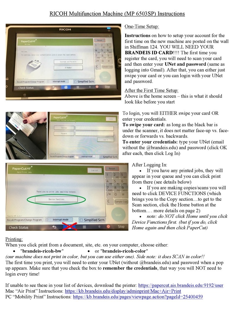 Ricoh MP 6503SP instructions