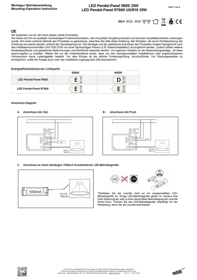 Nobile R600 Mounting and operation instructions