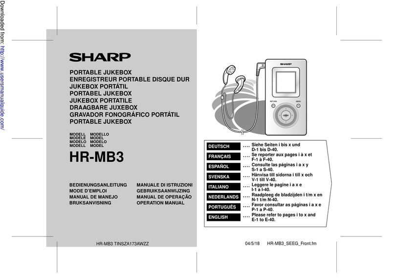 Sharp HR-MB3 Operation manual