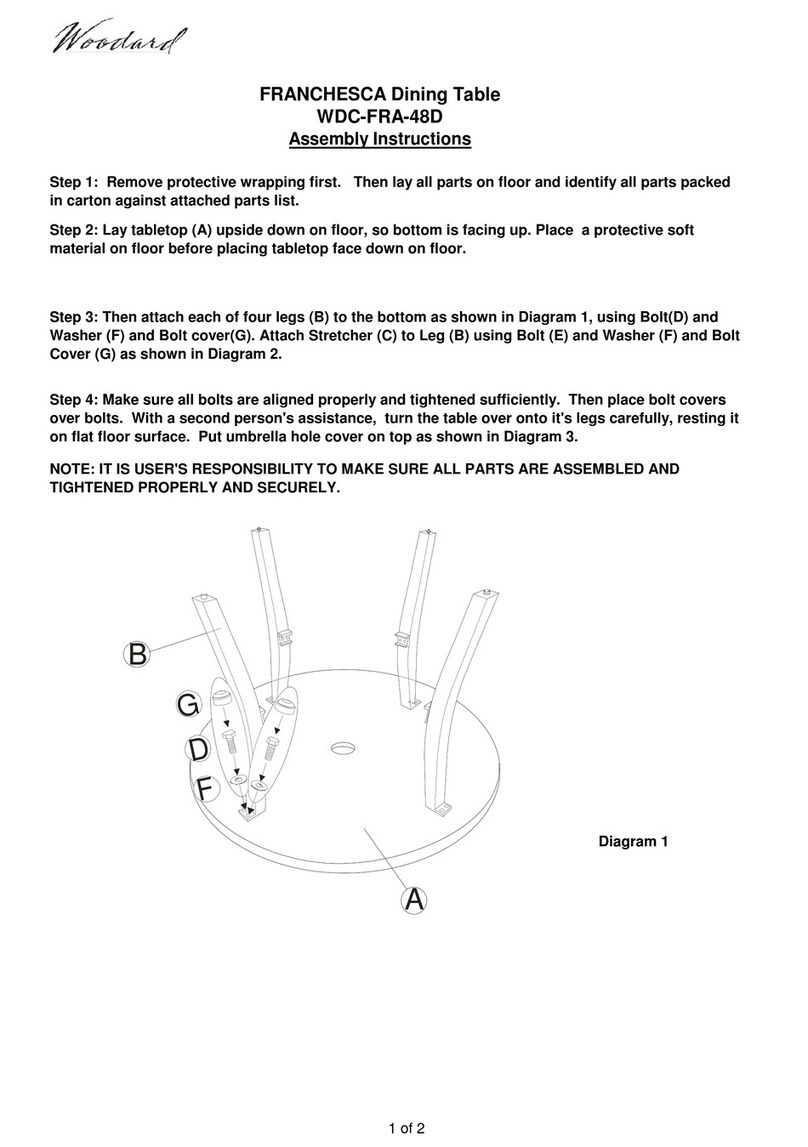 Woodard FRANCHESCA WDC-FRA-48D Assembly instructions