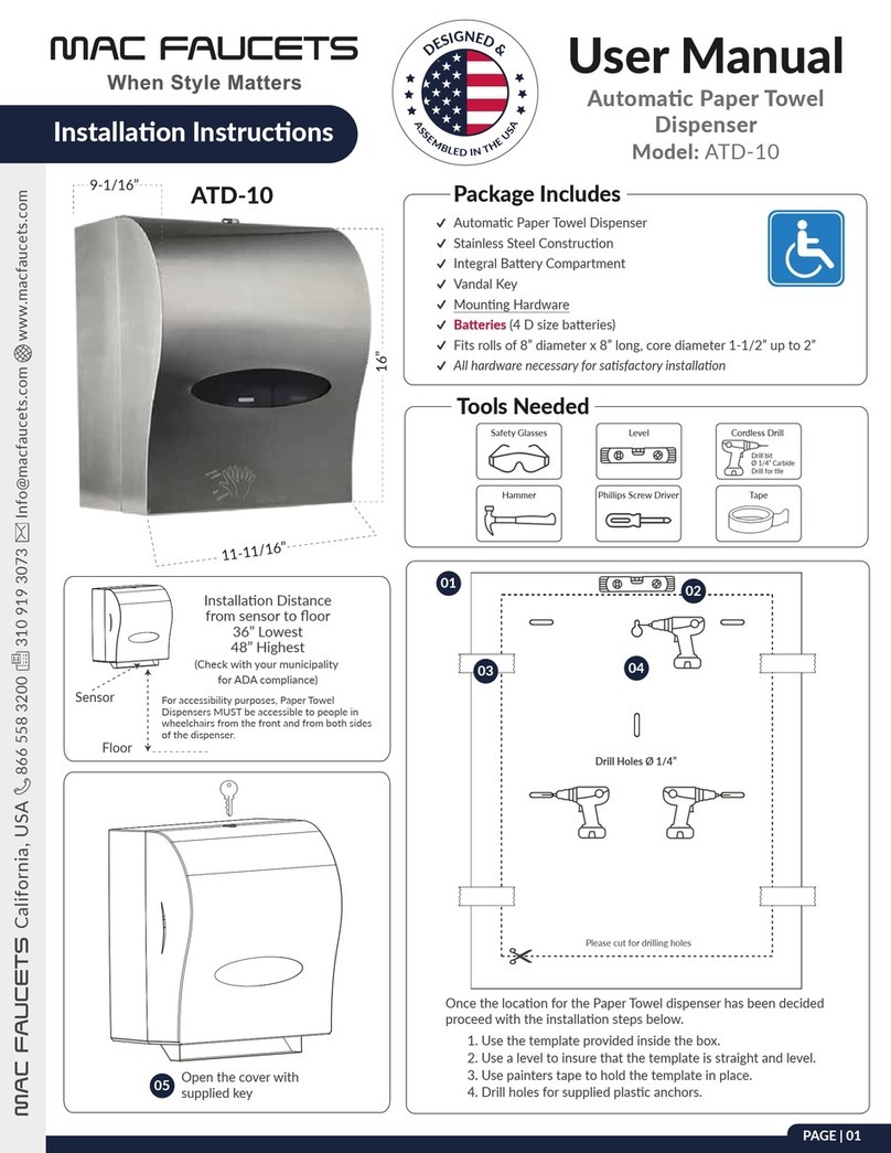 Mac Faucets ATD-10 User manual