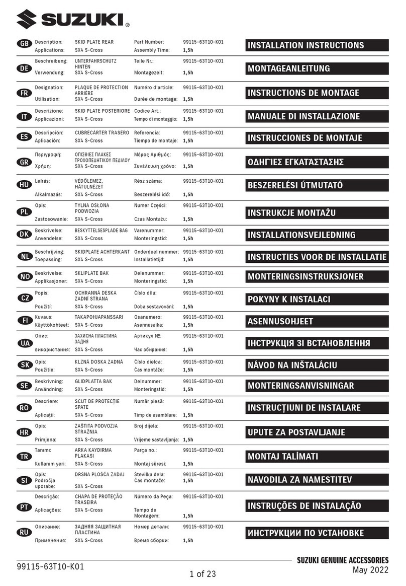 Suzuki 99115-63T10-K01 installation instructions Suzuki 99115-63T10-K01 installation instructions