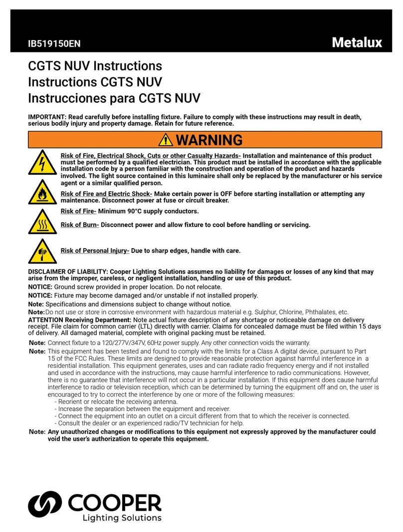 Cooper Metalux CGTS NUV instructions Cooper Metalux CGTS NUV instructions