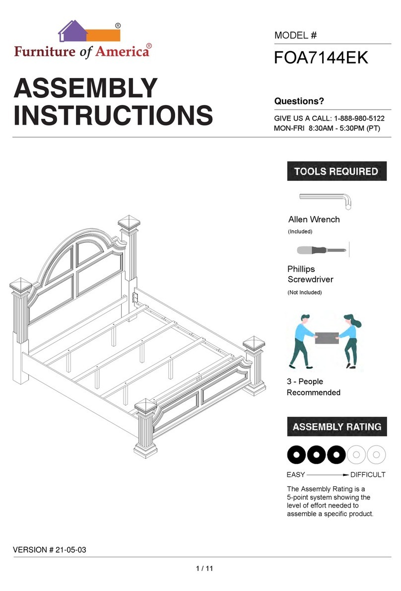 Furniture of America FOA7144EK Assembly instructions Furniture of America FOA7144EK Assembly instructions