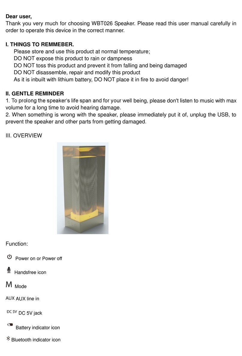 Dongguan Taide Industrial Co. WBT026 quick start guide