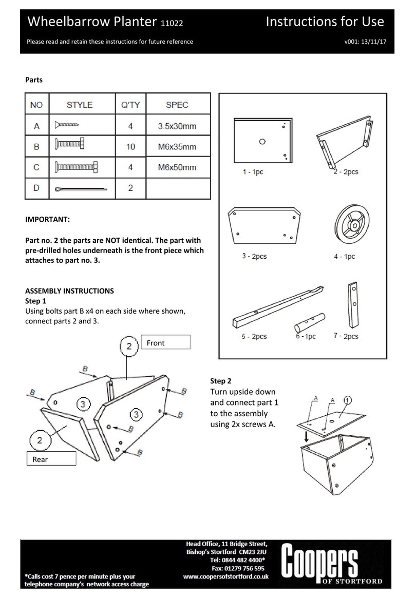Coopers Wheelbarrow Planter 11022 Instructions for use