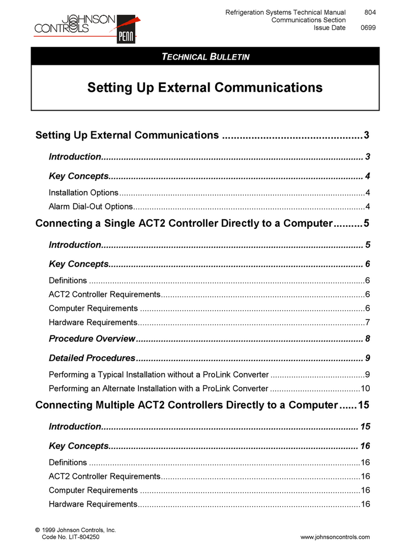 Johnson Controls PENN ACT2 Technical bulletin