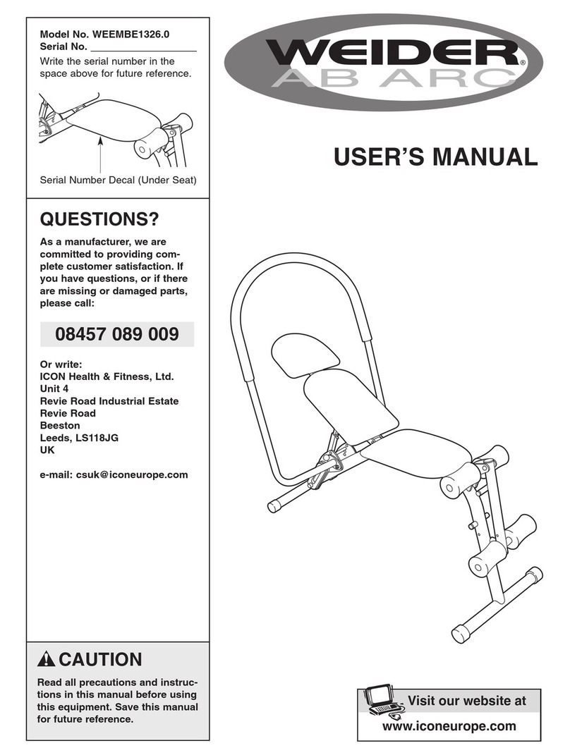 Weider AB ARC WEEMBE1326.0 User manual