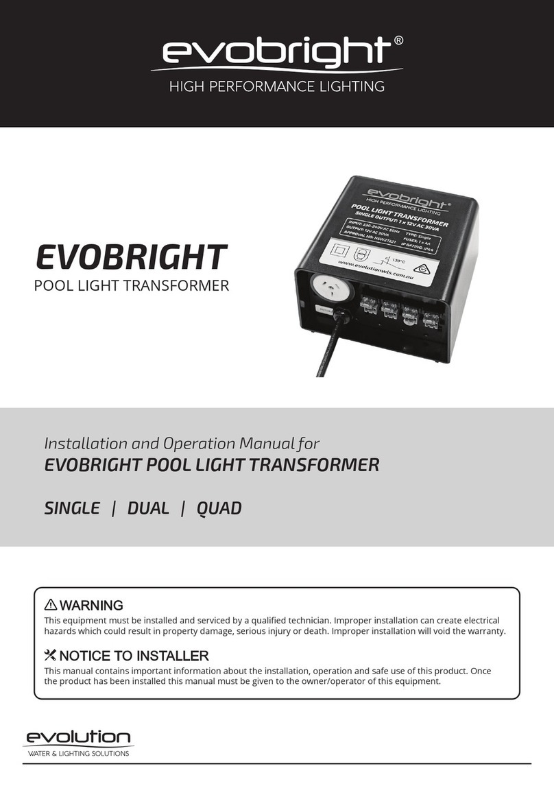 Evolution EVOBRIGHT SINGLE Installation and operation manual Evolution EVOBRIGHT SINGLE Installation and operation manual