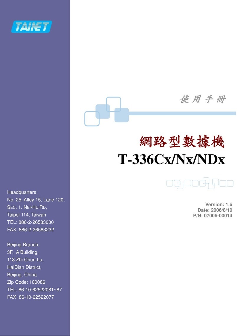 Tainet T-336C Series manual