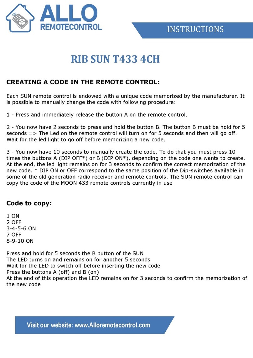 Allo RemoteControl RIB SUN T433 4CH User manual