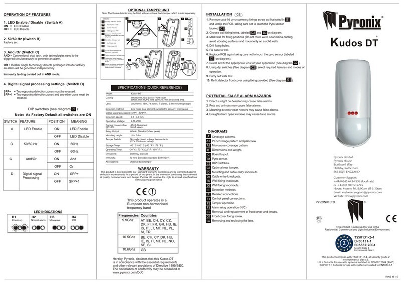 Pyronix Kudos DT User manual