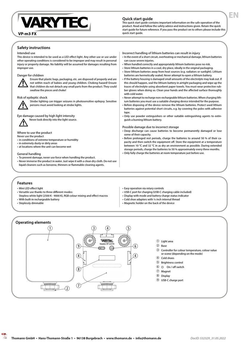 thomann VARYTEC VP-m3 FX quick start guide