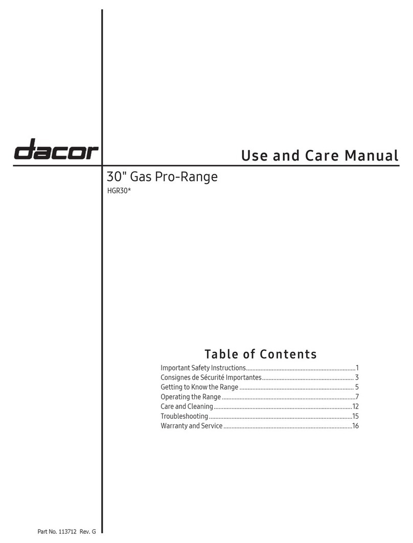 Dacor HGR30 Series User manual