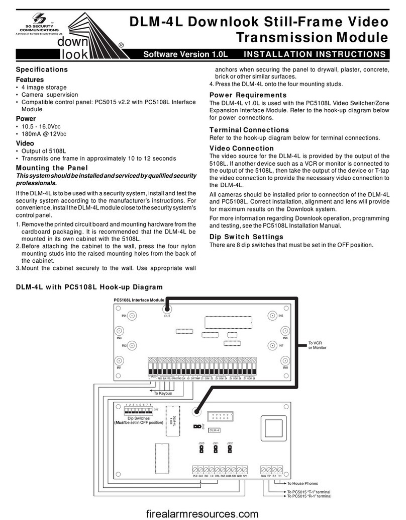 Sur-Gard SG Security Communications DLM-4L installation instructions Sur-Gard SG Security Communications DLM-4L installation instructions