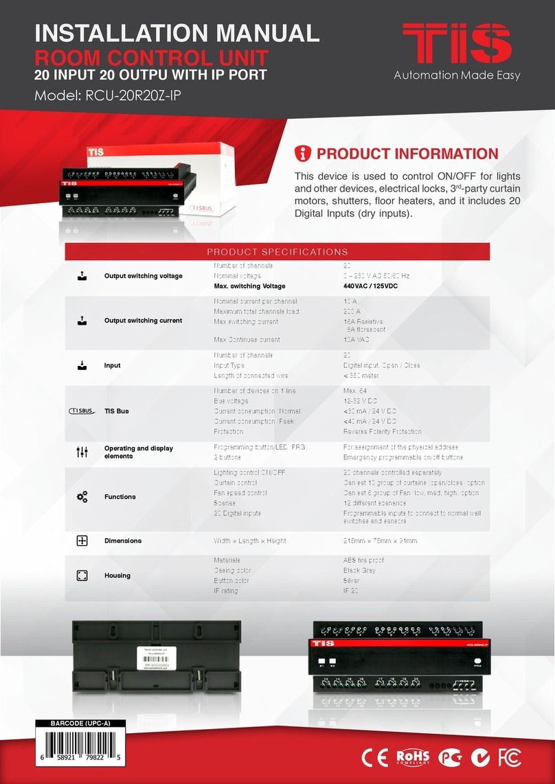 TIS RCU-20R20Z-IP installation manual
