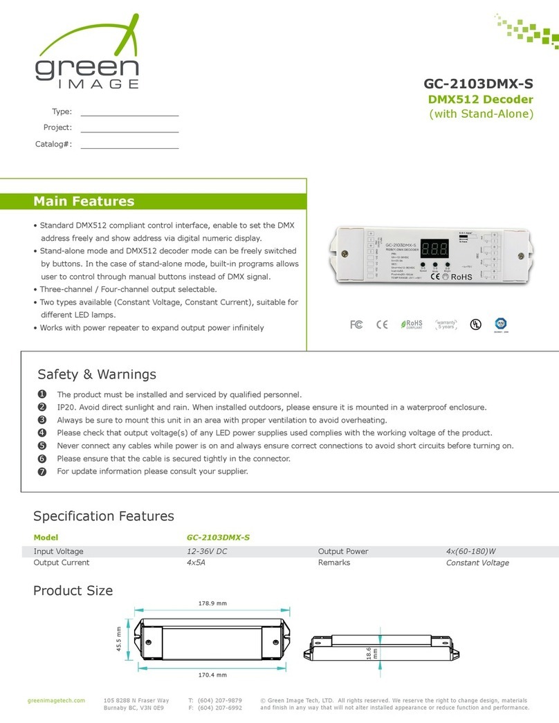 Green image GC-2103DMX-S quick start guide Green image GC-2103DMX-S quick start guide