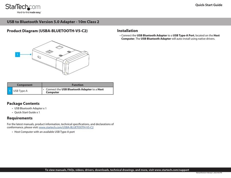 StarTech.com USBA-BLUETOOTH-V5-C2 User manual