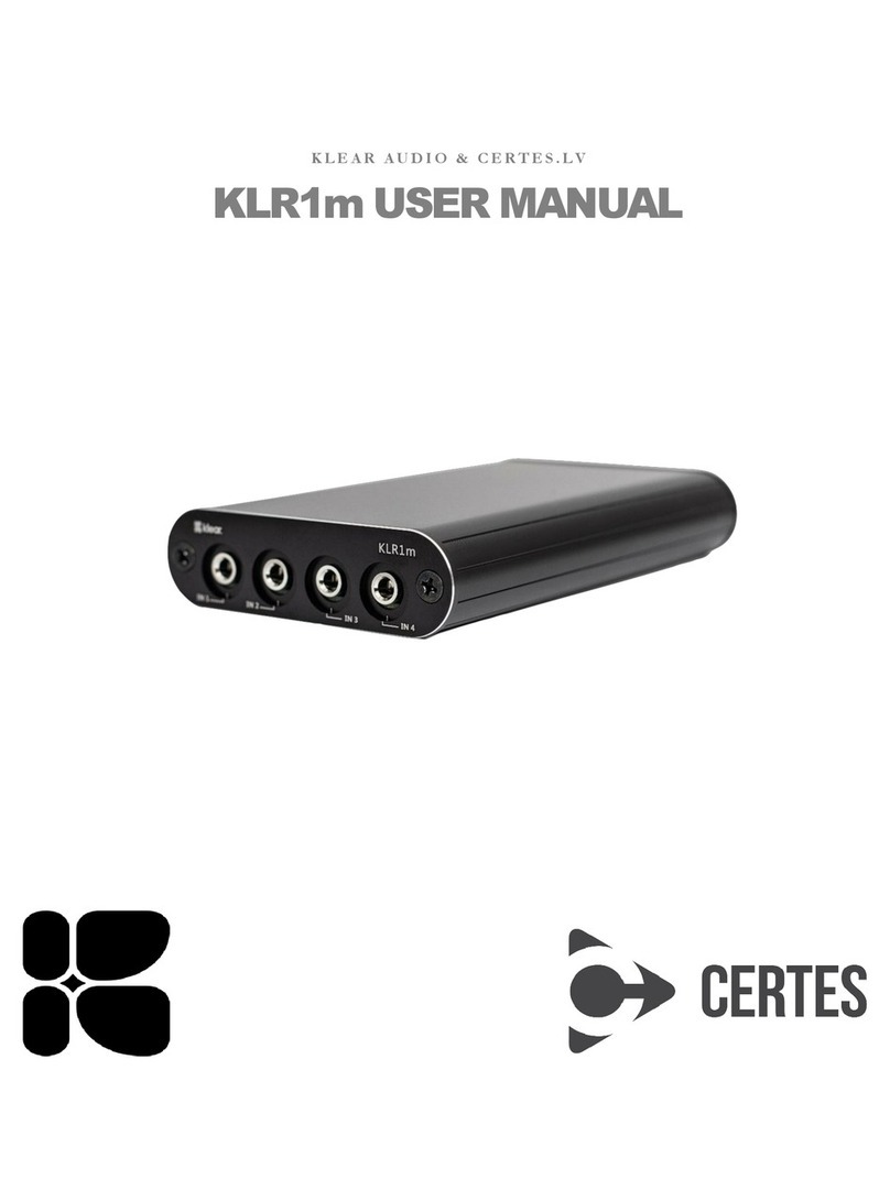 Certes KLEAR AUDIO KLR1m user manual