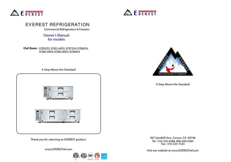 EVEREST REFRIGERATION ECB52D2 owner's manual