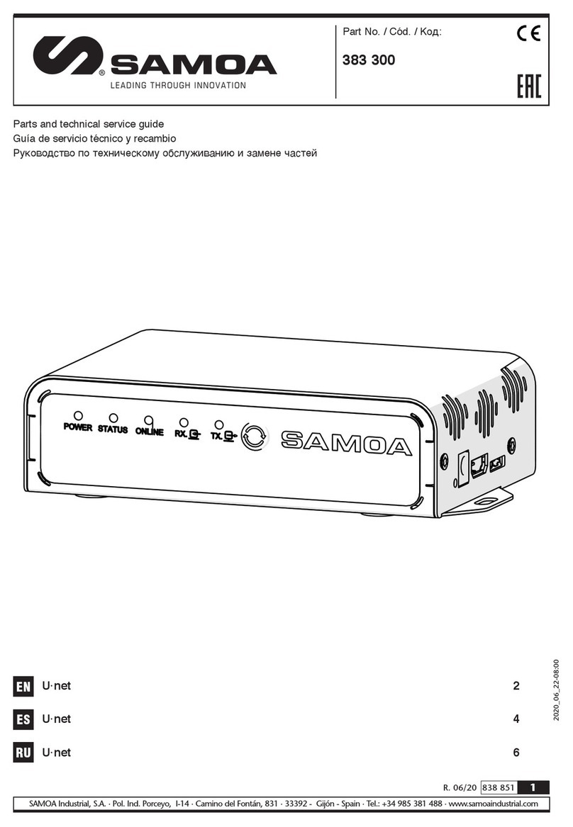 Samoa U-net 383300 Parts and technical service guide