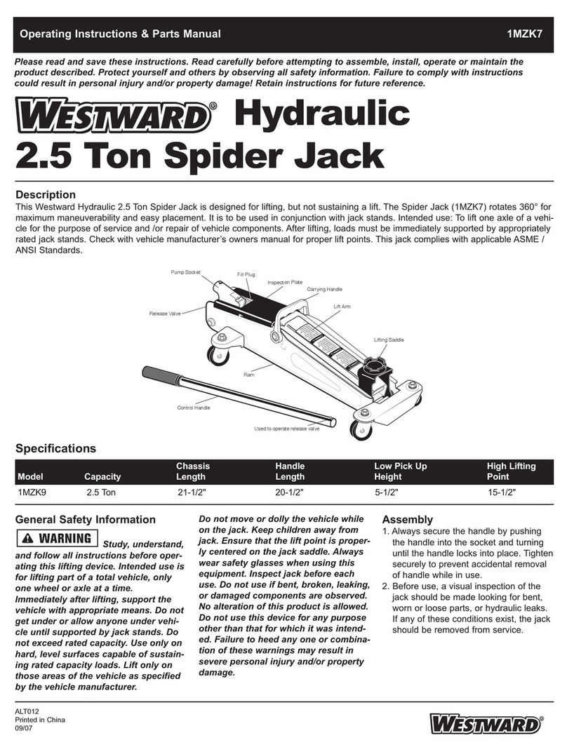 Westward 1MZK9 Operating instructions & parts manual Westward 1MZK9 Operating instructions & parts manual
