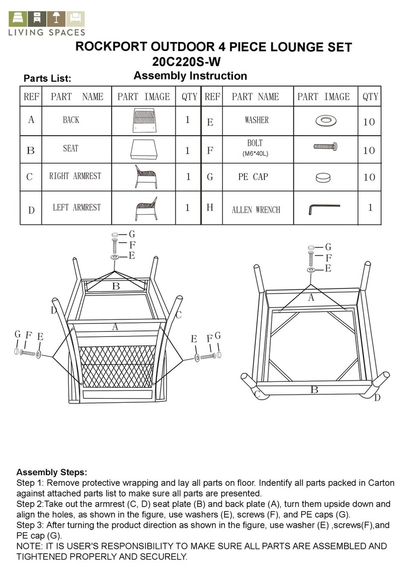 Living Spaces ROCKPORT 20C220S-W Assembly instruction