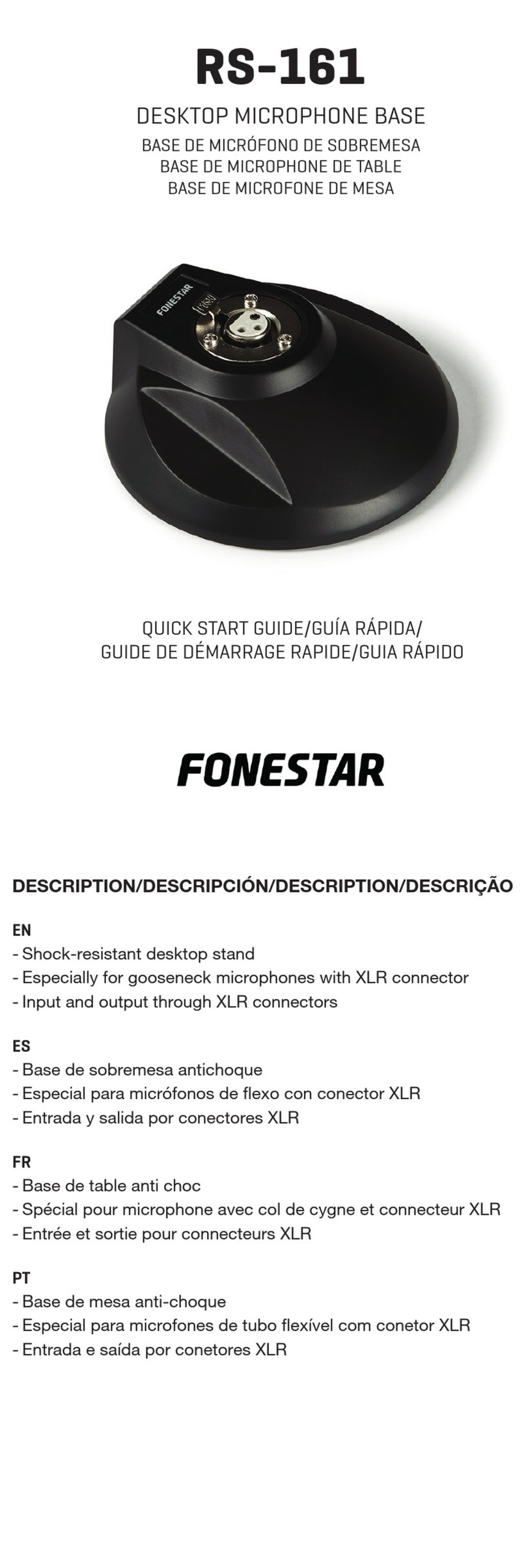 FONESTAR RS-161 quick start guide