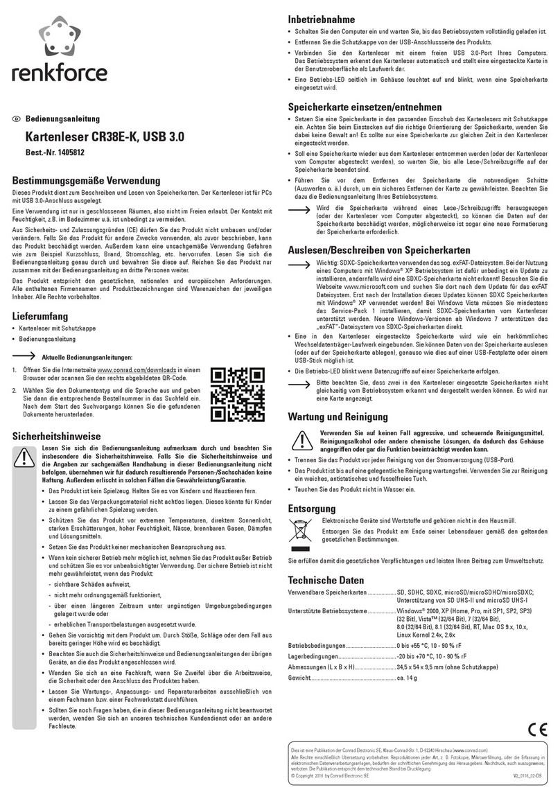 Renkforce CR38E-K operating instructions