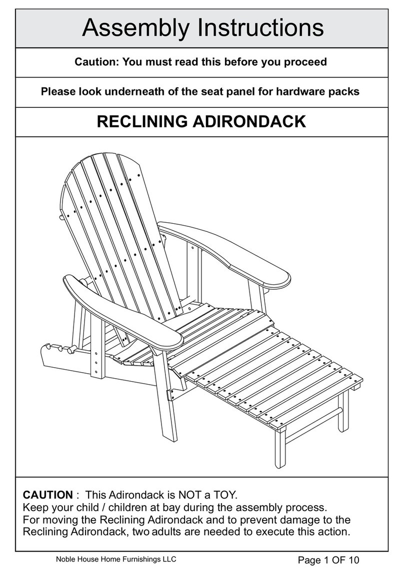 Noble House Home Furnishings RECLINING ADIRONDACK Assembly instructions
