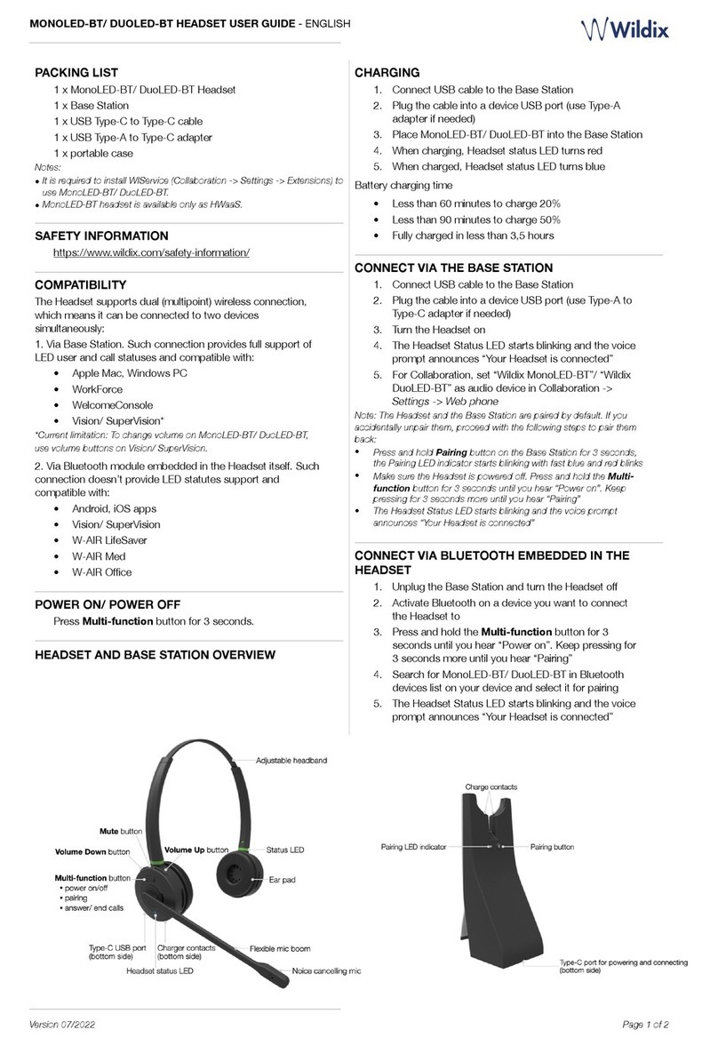 Wildix MonoLED-BT user guide