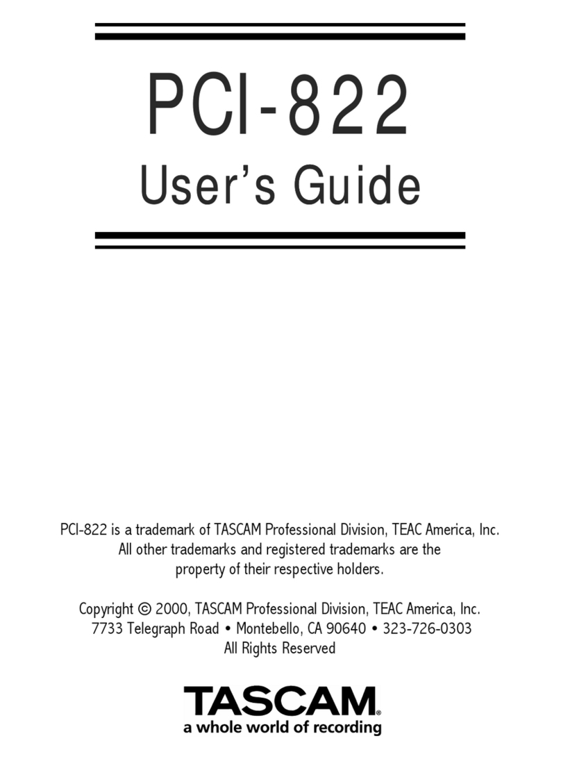 Tascam PCI-822 User manual