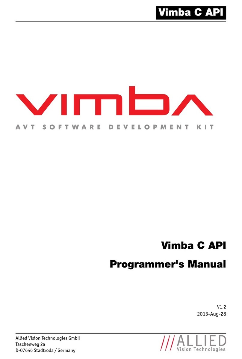 Allied Vision Technologies Vimba C API Programmer's manual Allied Vision Technologies Vimba C API Programmer's manual