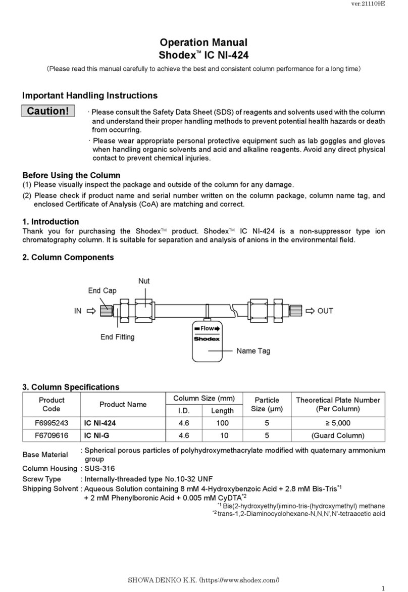 Showa Denko Shodex IC NI-424 Operation manual