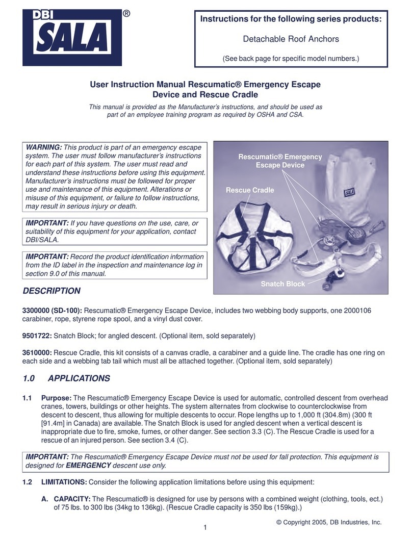 DBI SALA Rescumatic SD-100 Operator's manual