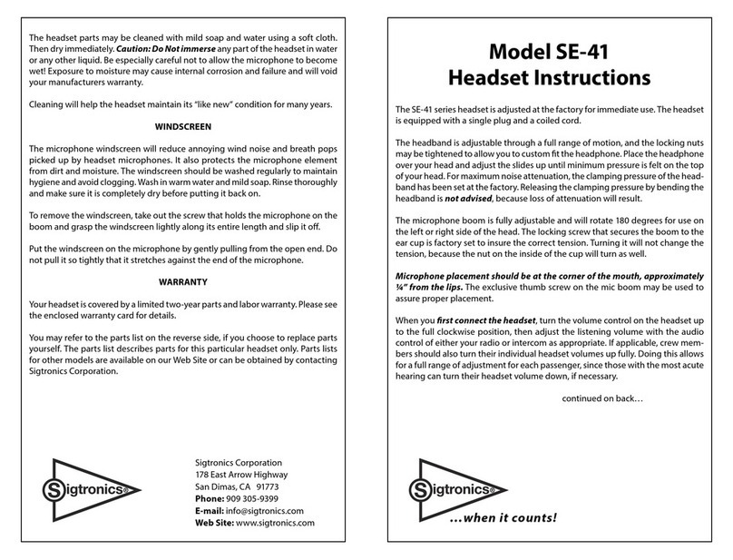 Sigtronics SE-41 User manual