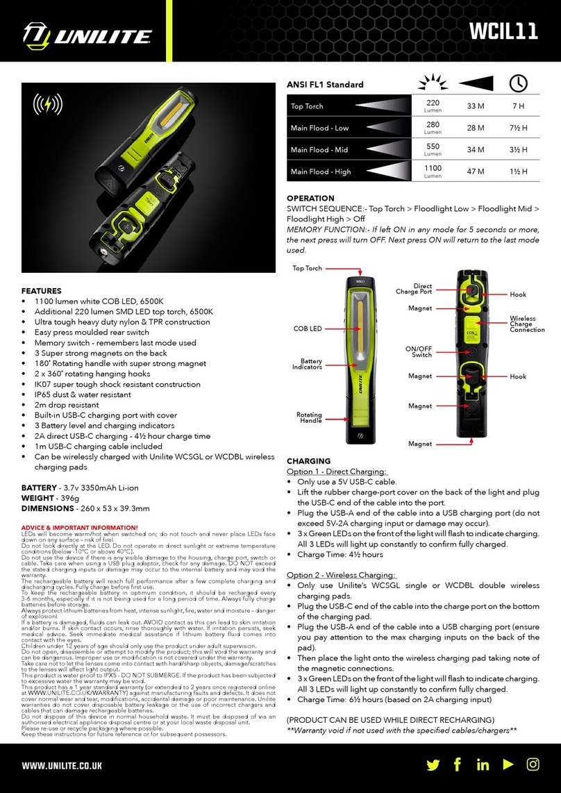 UNILITE WCIL11 quick start guide