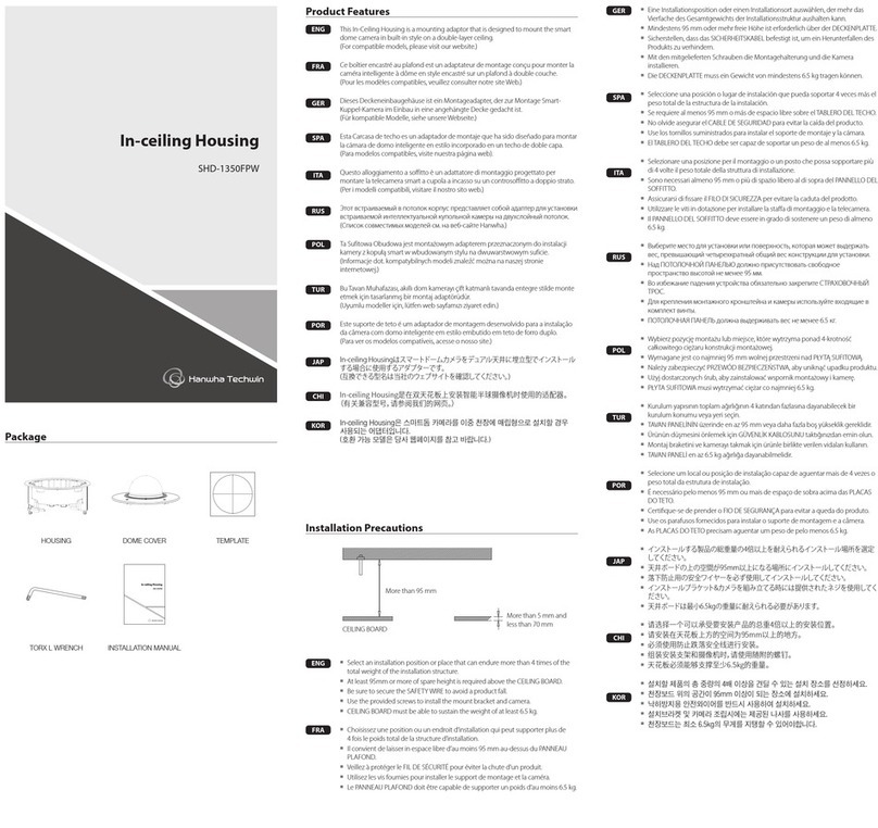Hanwha Techwin In-ceiling Housing quick start guide