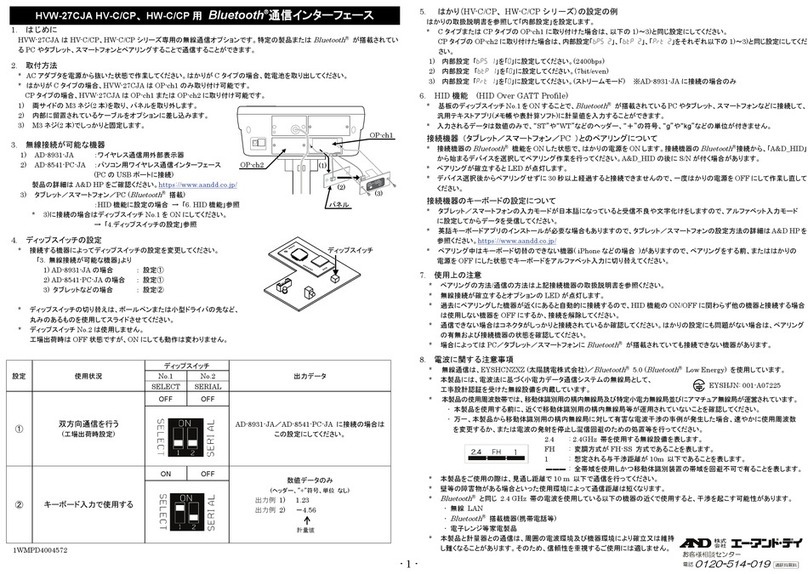 A&D HVW-27C instruction manual