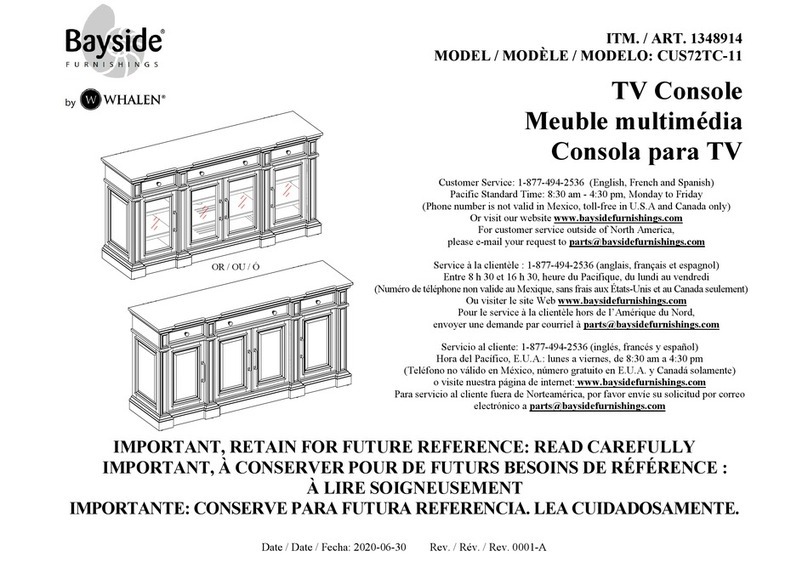 Whalen Furniture Bayside CUS72TC-11 Assembly instructions