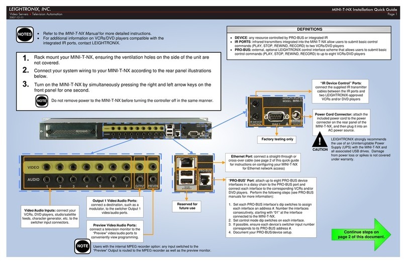 Leightronix MINI-T-NX Installation quick guide