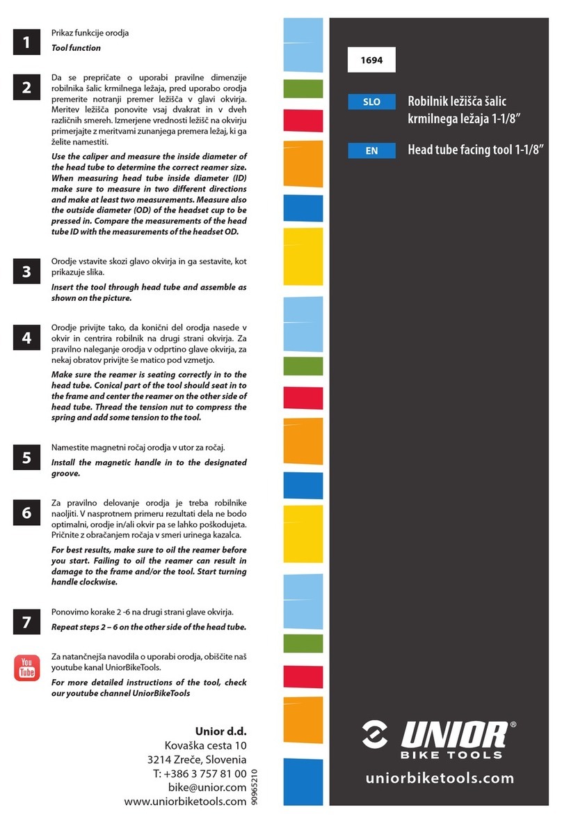 Unior 1-1/8 quick start guide