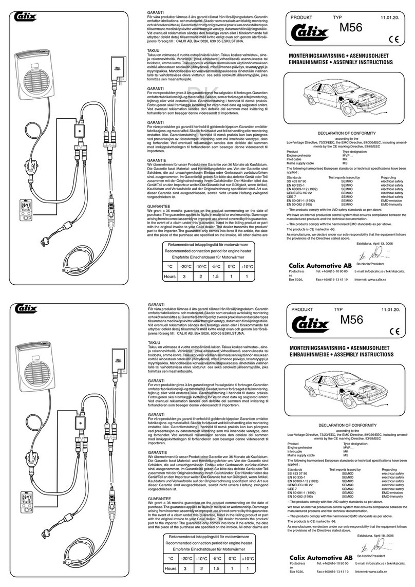 Calix M56 Assembly instructions